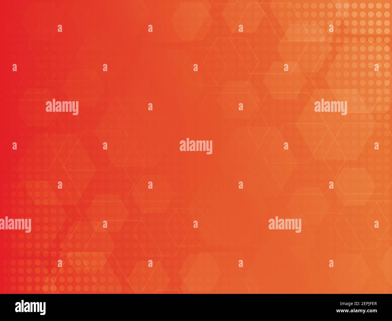 Digital technology abstract background, hexagons and dots, geometric pattern, orange design for science, technology or medicine, backdrop Stock Vector