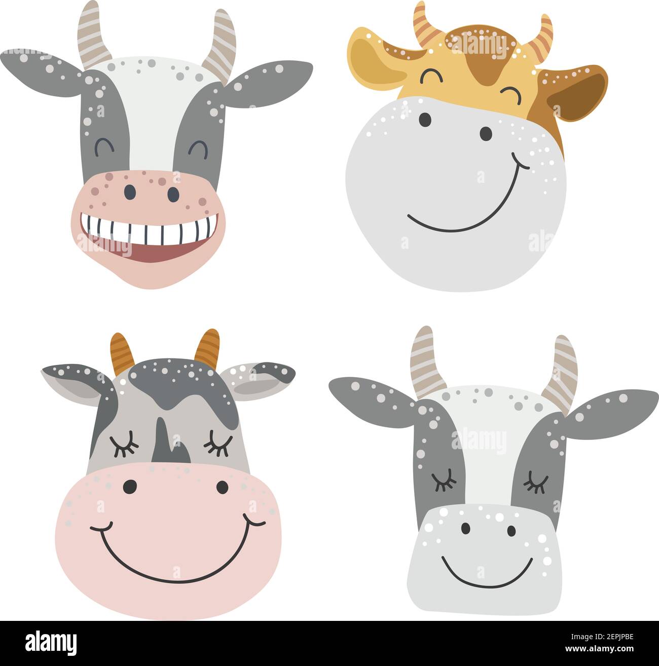 Avatar of a cow on a white background, Vector Stock Vector