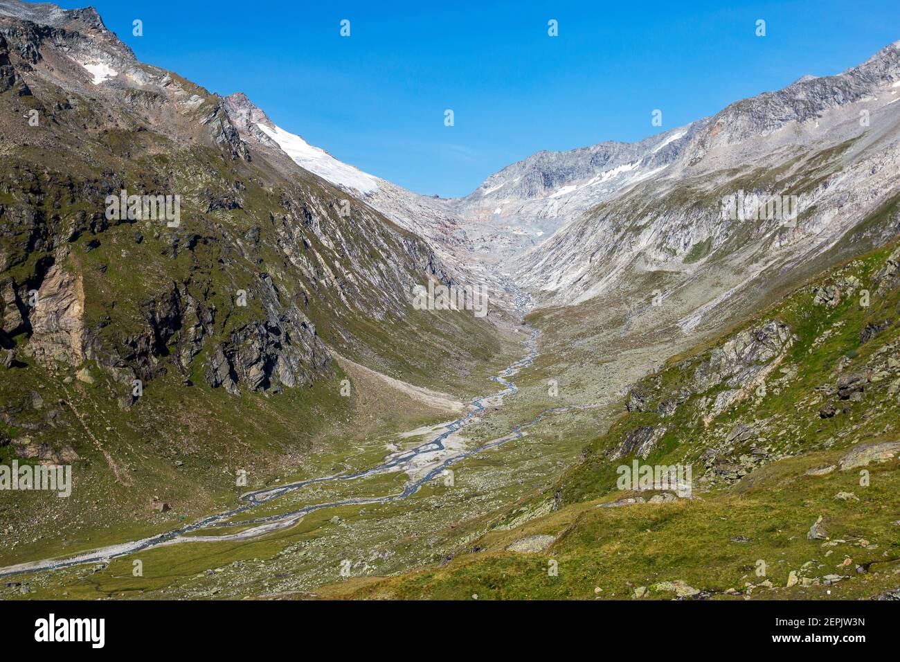 High Dorfer valley. Venediger group. Virgental. Austrian Alps. Europe Stock Photo