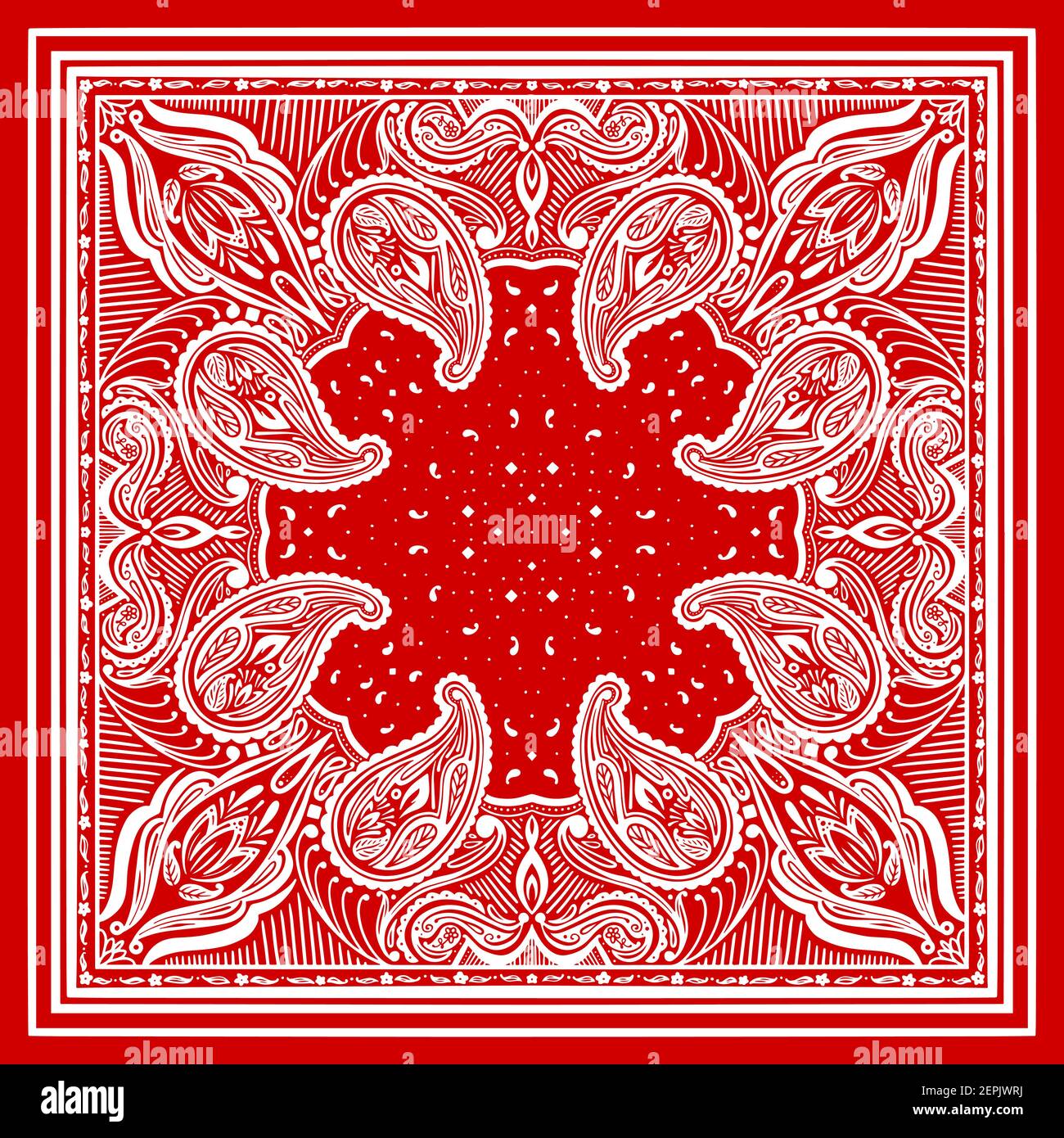 Vector pattern based on square ornament paisley Bandana Print for boys and  girls. motive for print on fabric or papper Stock Vector Image & Art - Alamy
