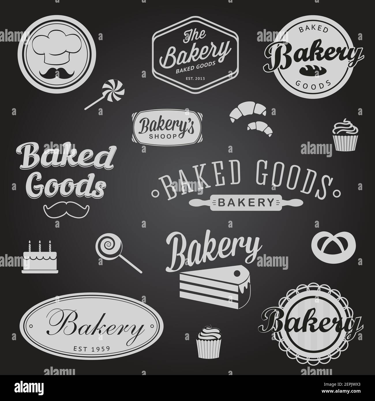Set of vintage bakery badges and labels Stock Vector Image & Art - Alamy