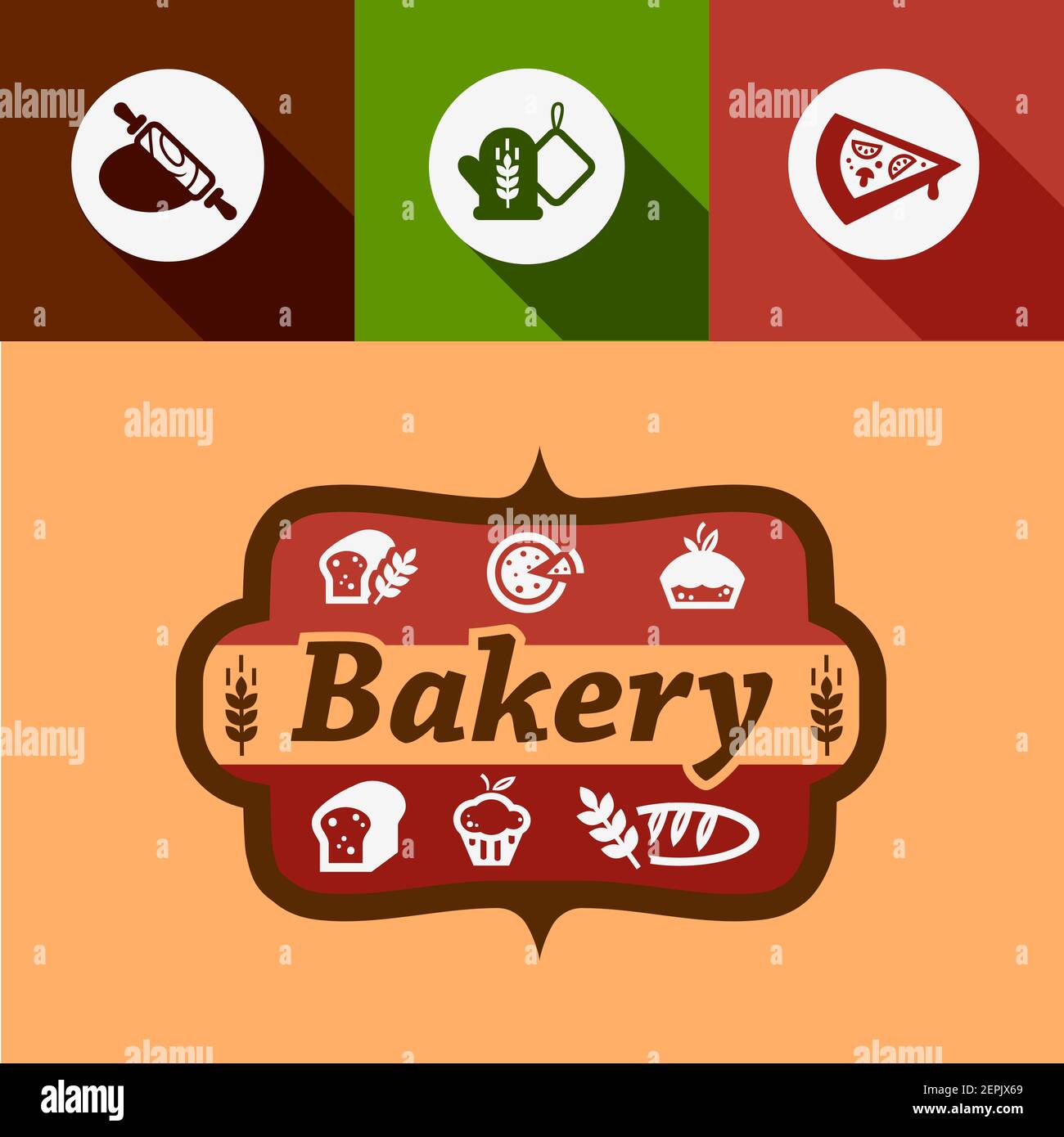Bakery Design Elements in Flat Design Style Stock Vector Image & Art ...