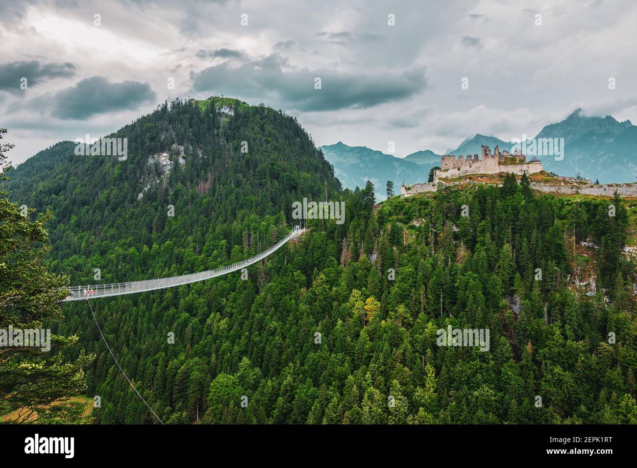 The highline179, a pedestrian suspension bridge in the form of a rope