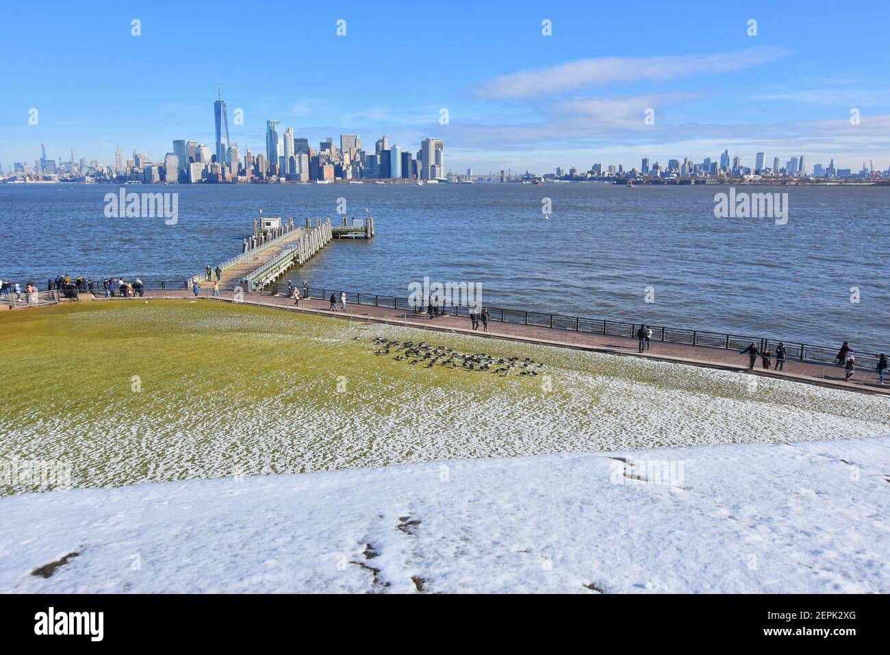 Liberty State Park seen from the Statue of Liberty, New Jersey, New