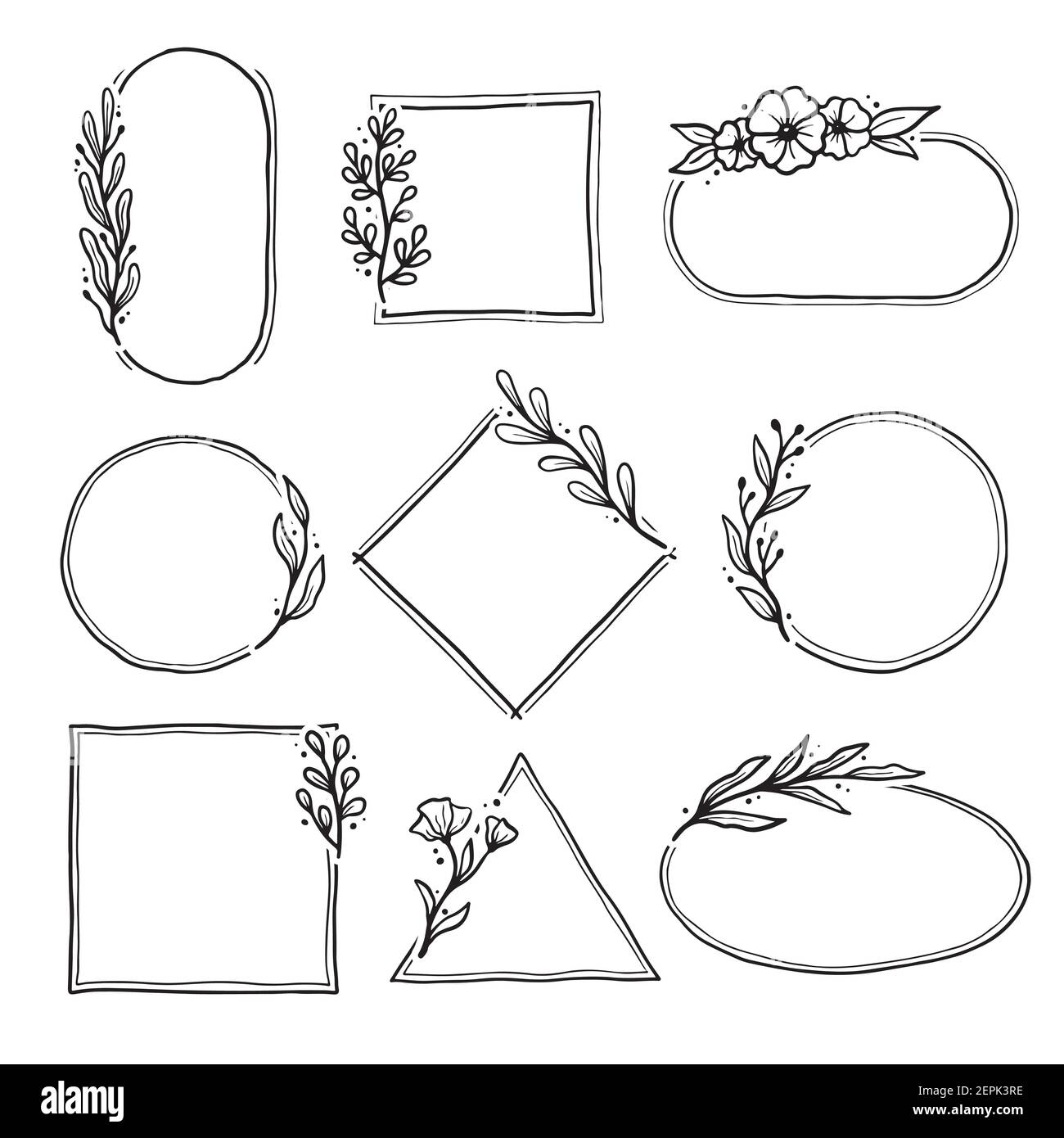 Vector pencil sketch of a flower with sticky notes Flat Doodle style  Isolated on white background for coloring book wedding design logo or  postcar Stock Vector Image  Art  Alamy