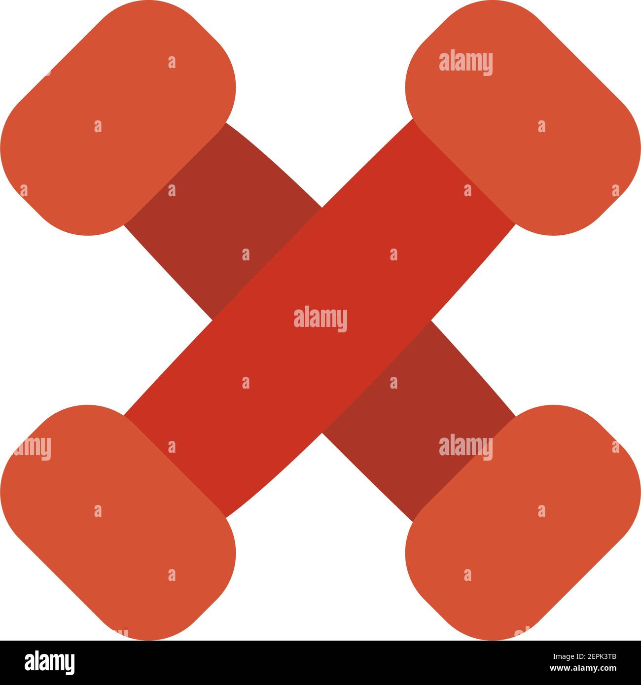 Fitness red weights on white background design, Gym sport and