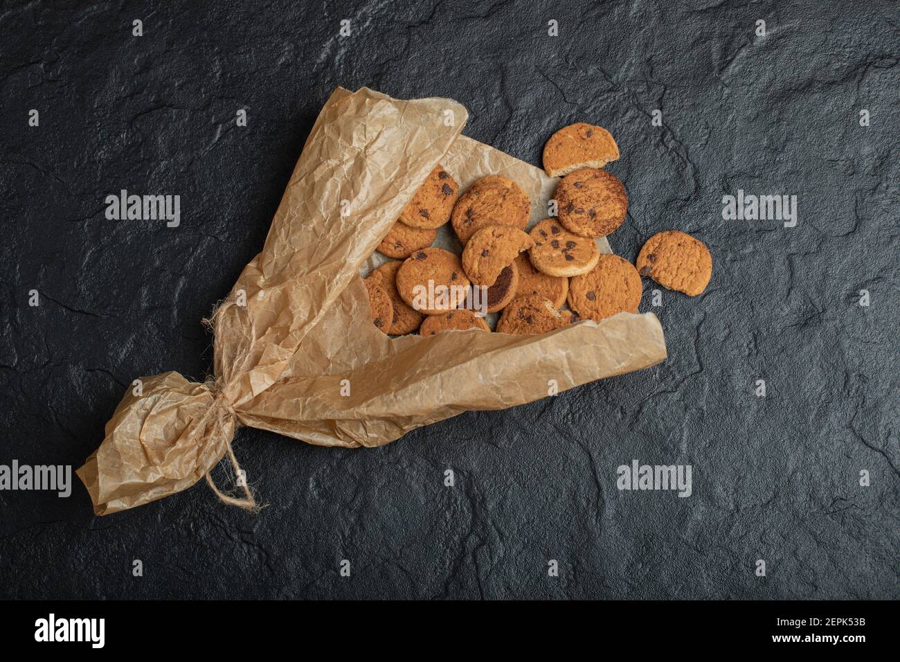 Some of delicious cookies on a parchment paper Stock Photo