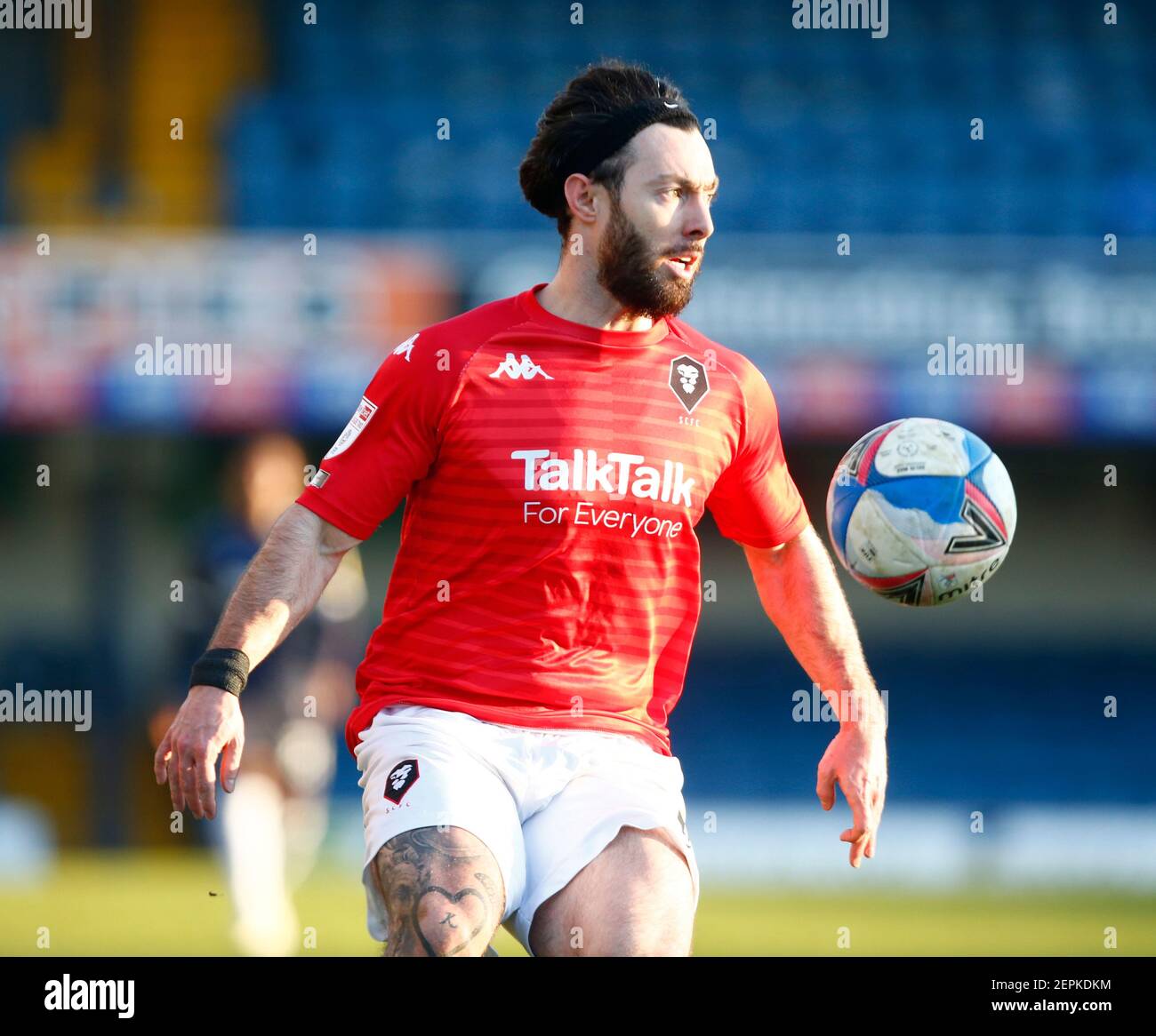 Southend, UK. 27th Feb, 2021. SOUTHEND, ENGLAND - FEBRUARY 27: Richie Towell of Salford City during Sky Bet League Two between Southend United and Salford City at Roots Hall Stadium, Southend, UK on 27th February 2021 Credit: Action Foto Sport/Alamy Live News Stock Photo