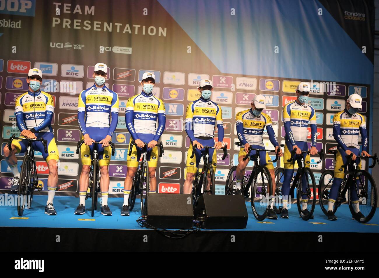 Team Sport Vlaanderen Baloise during the Omloop Het Nieuwsblad 2021