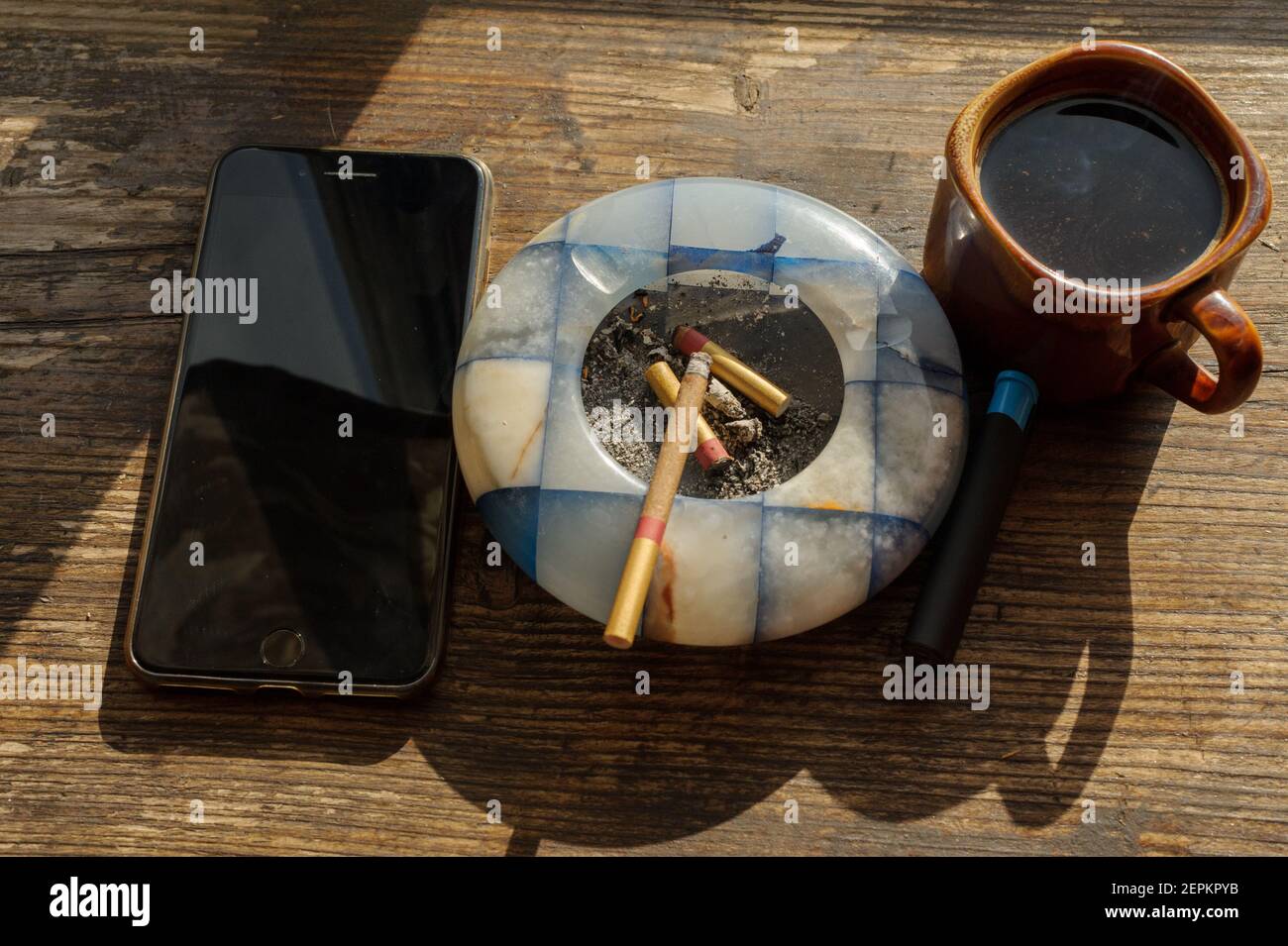 coffee and cigarettes reddit Coffee or tea Cup and ashtray for cigarettes, coffee drinking mug, front  view Stock Photo