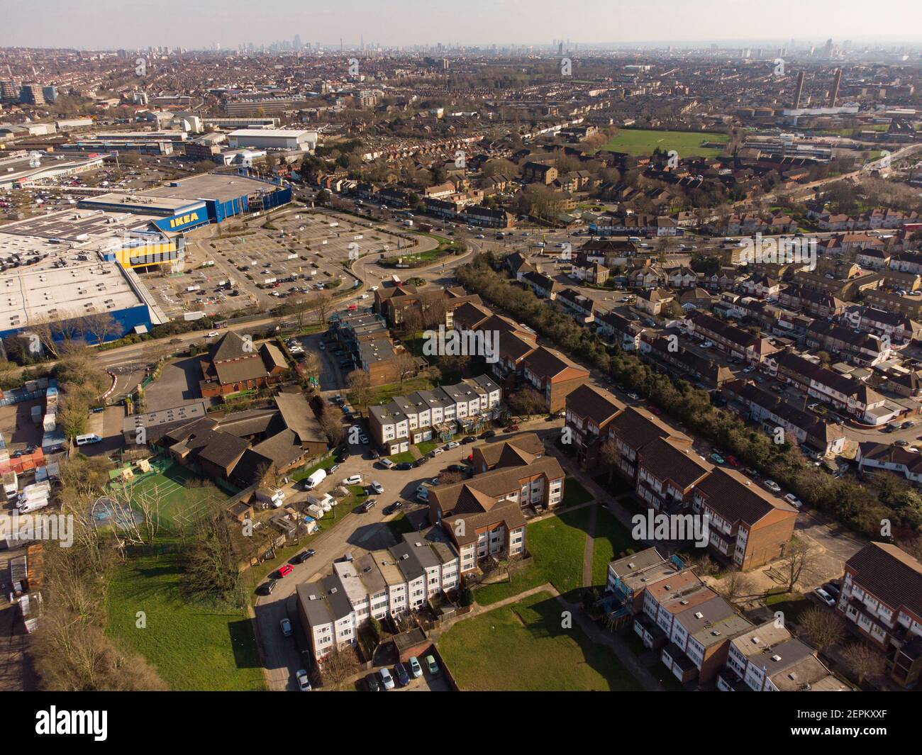 Housing estates near the North Ciruclar A406 and IKEA wembley