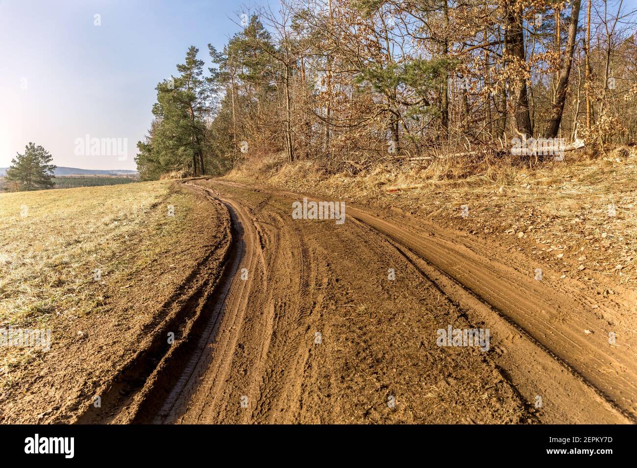 Muddy Spring Morning Old czech all terrain vehicle hi-res stock photography and images - Alamy