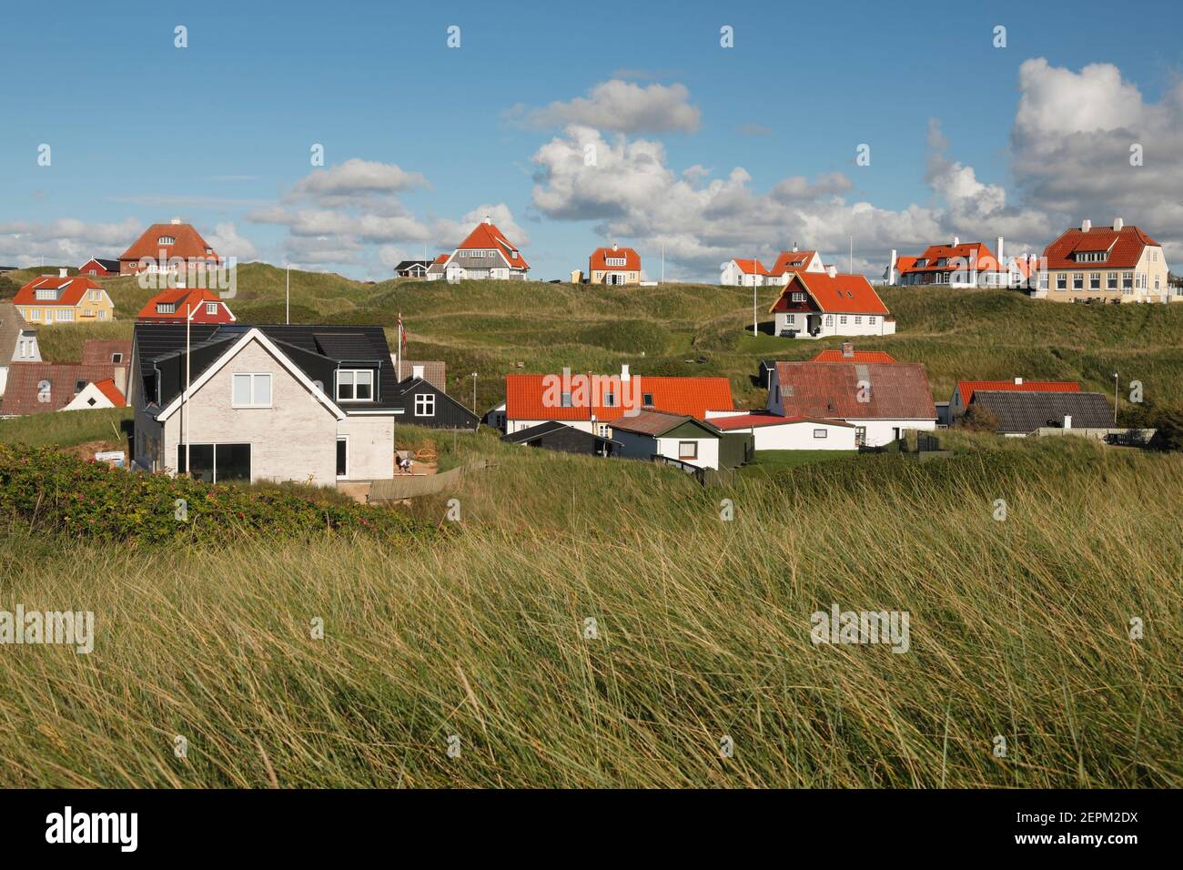 Lønstrup build in dunes; Danmark; Lonstrup; Denmark Stock Photo
