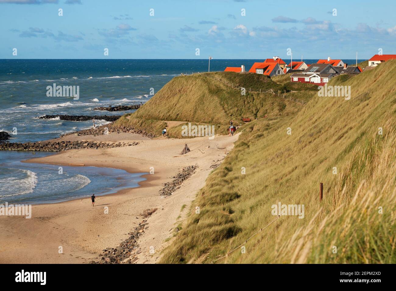 beach in Lønstrup, Danmark; Lonstrup, Denmark Stock Photo