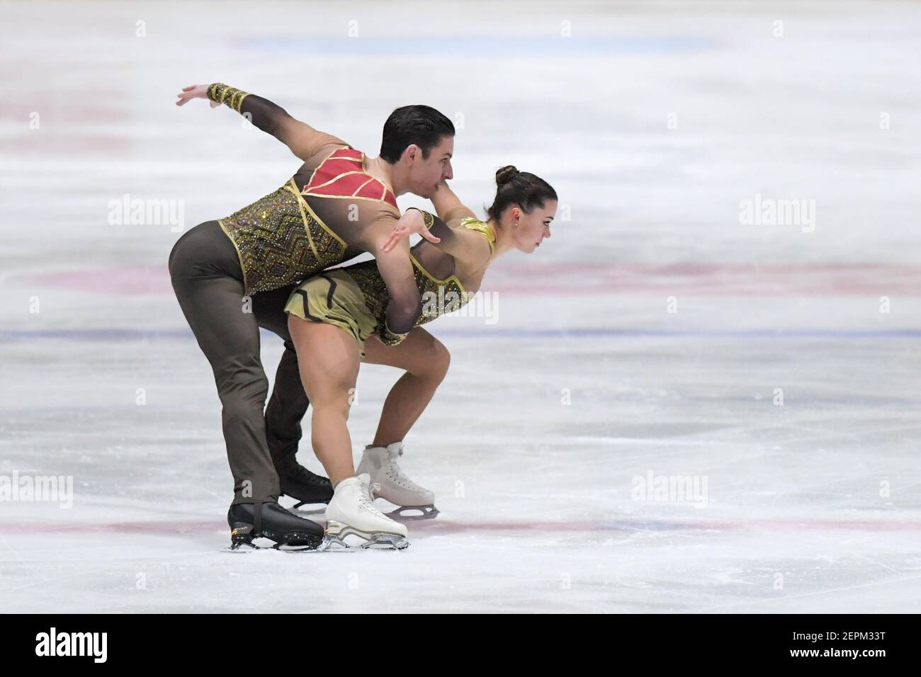 THE HAGUE, NETHERLANDS - FEBRUARY 27: Dorota Broda and Pedro Betegon of Spain competes in the figure skating men's singles short program on Day 3 duri Stock Photo