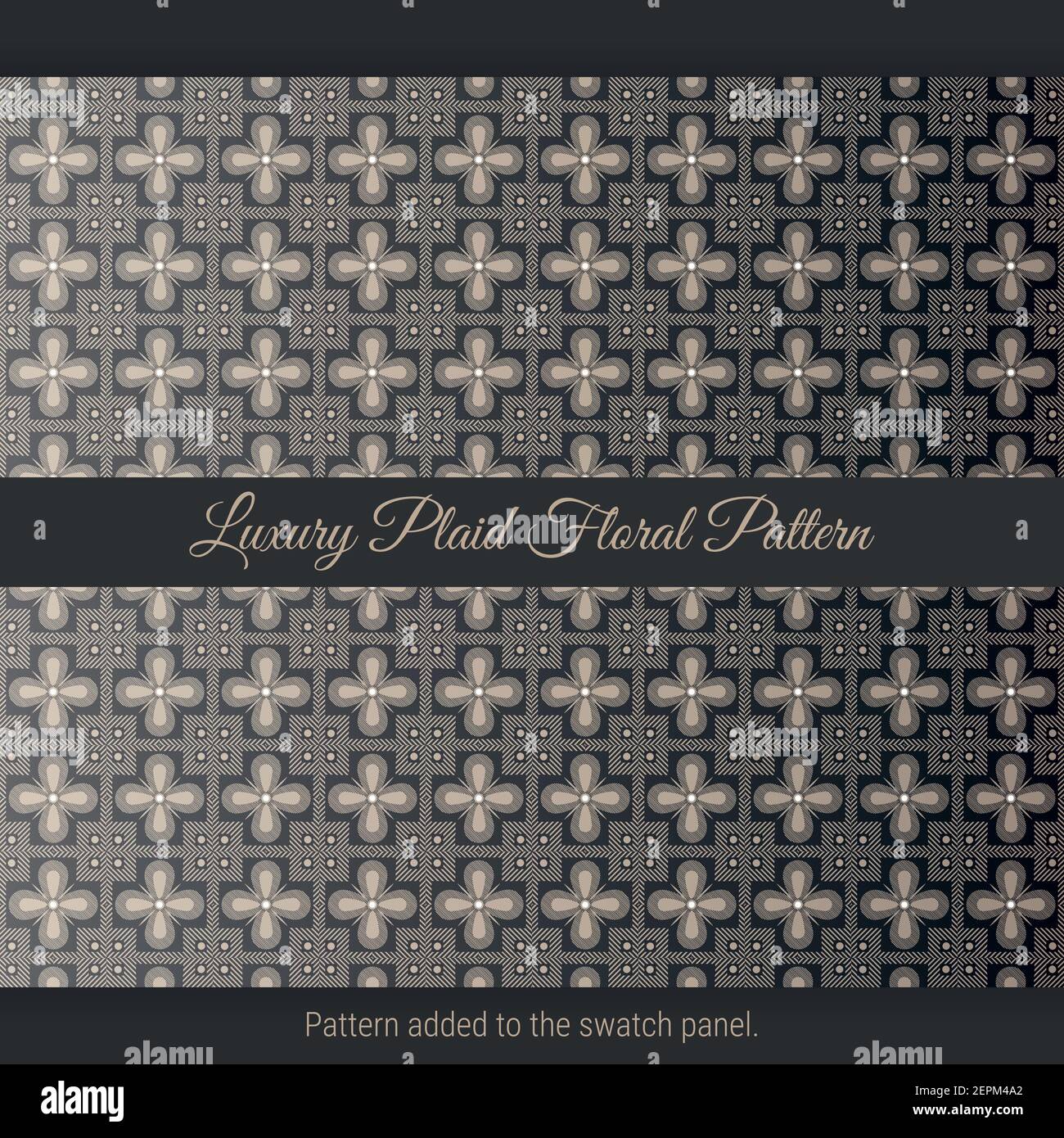 Luxury Plaid Floral Pattern. Luxury arabic. Floral Pattern Stock Vector