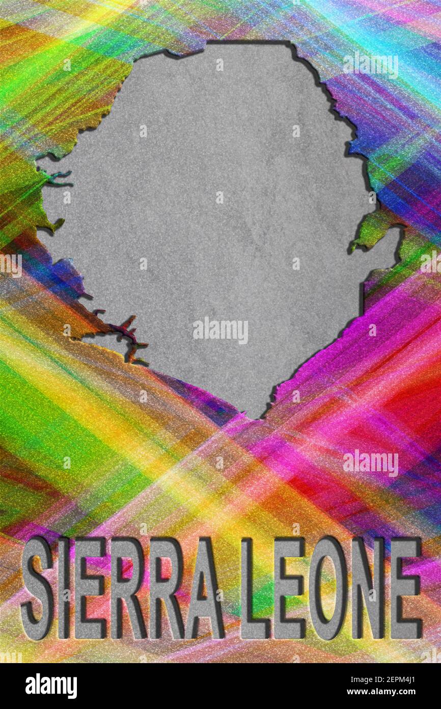 Map of Sierra Leone, colorful background, copy space Stock Photo - Alamy