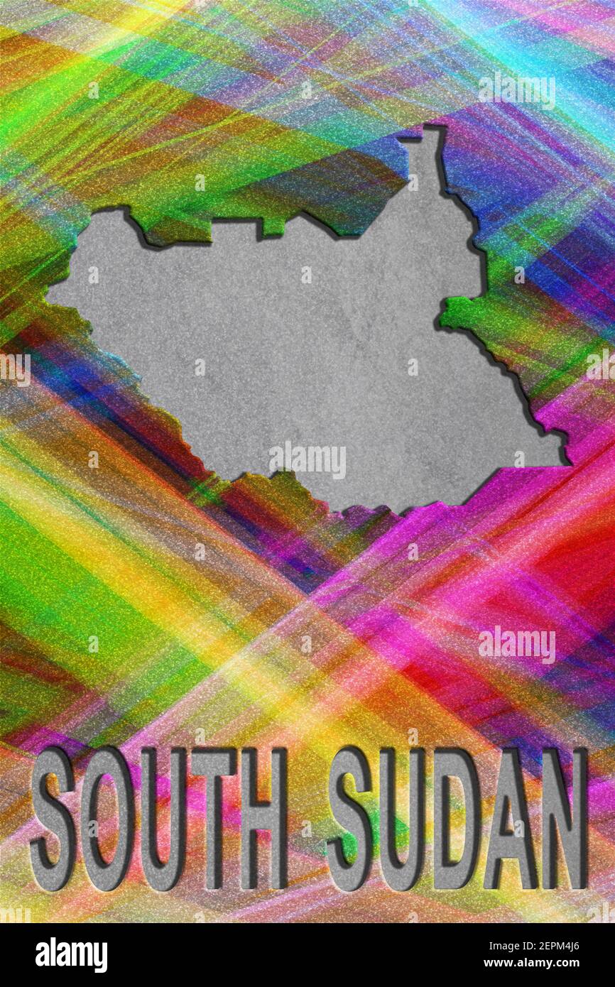 Map of South Sudan, colorful background, copy space Stock Photo - Alamy