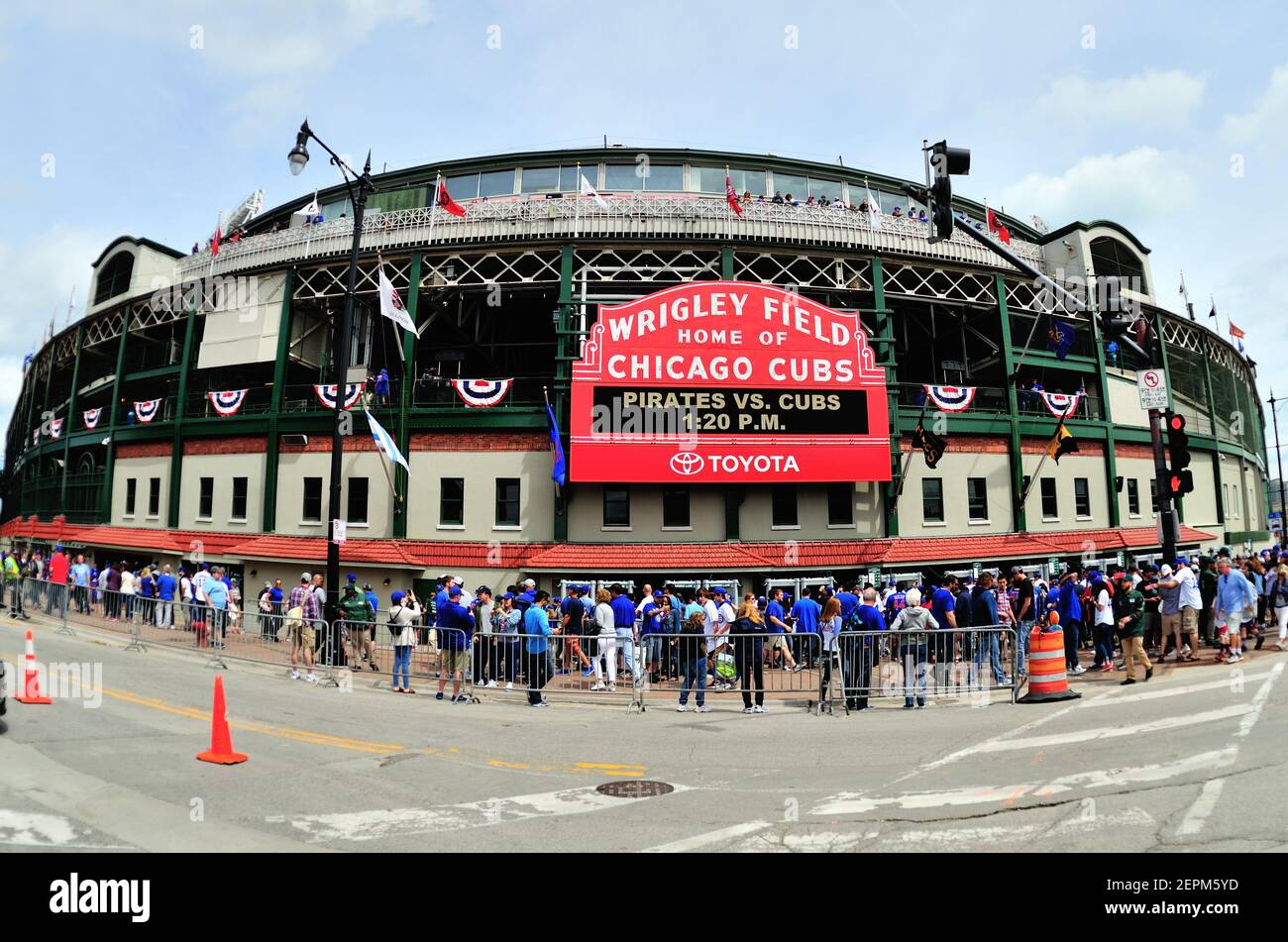 Chicago, Illinois, USA. Game day at Wrigley Field, home to the Chicago