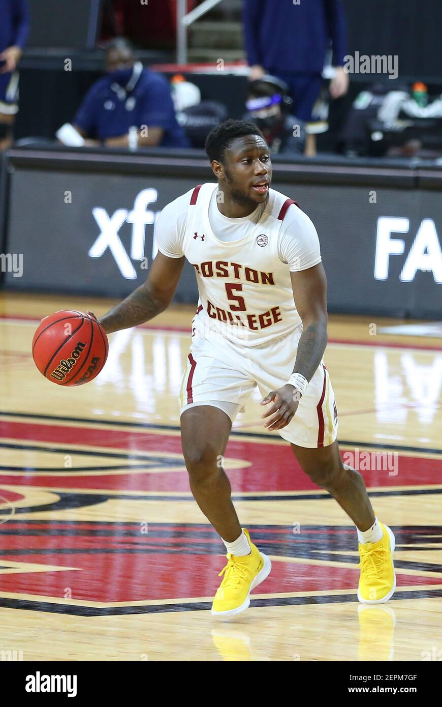 Conte Forum. 27th Feb, 2021. MA, USA; Boston College Eagles guard Jay ...