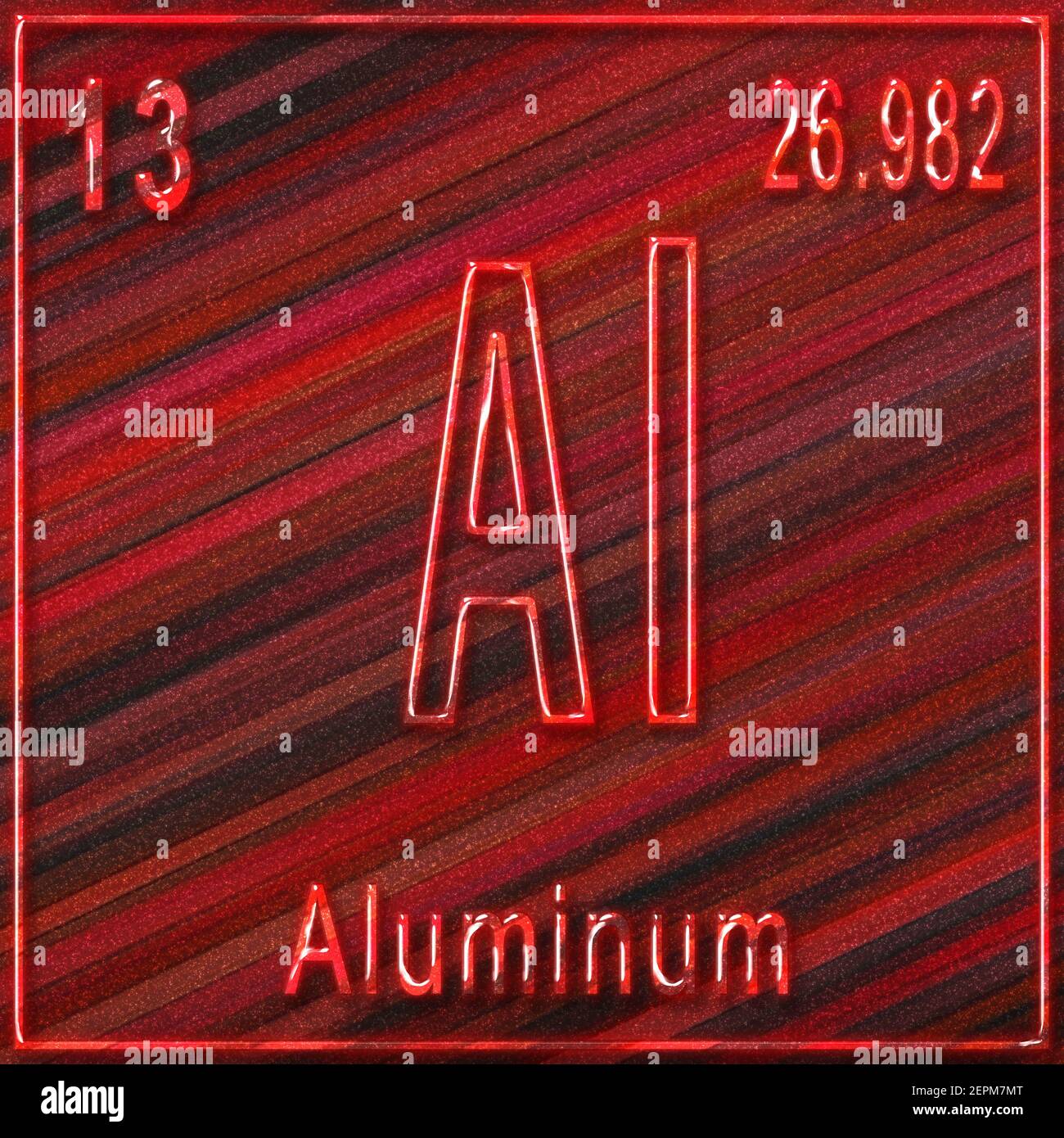 Aluminum chemical element, Sign with atomic number and atomic weight, Periodic Table Element