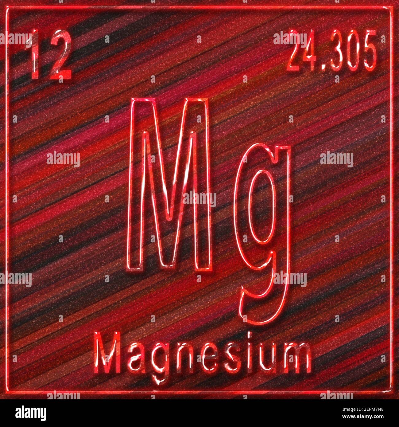 Magnesium chemical element, Sign with atomic number and atomic weight