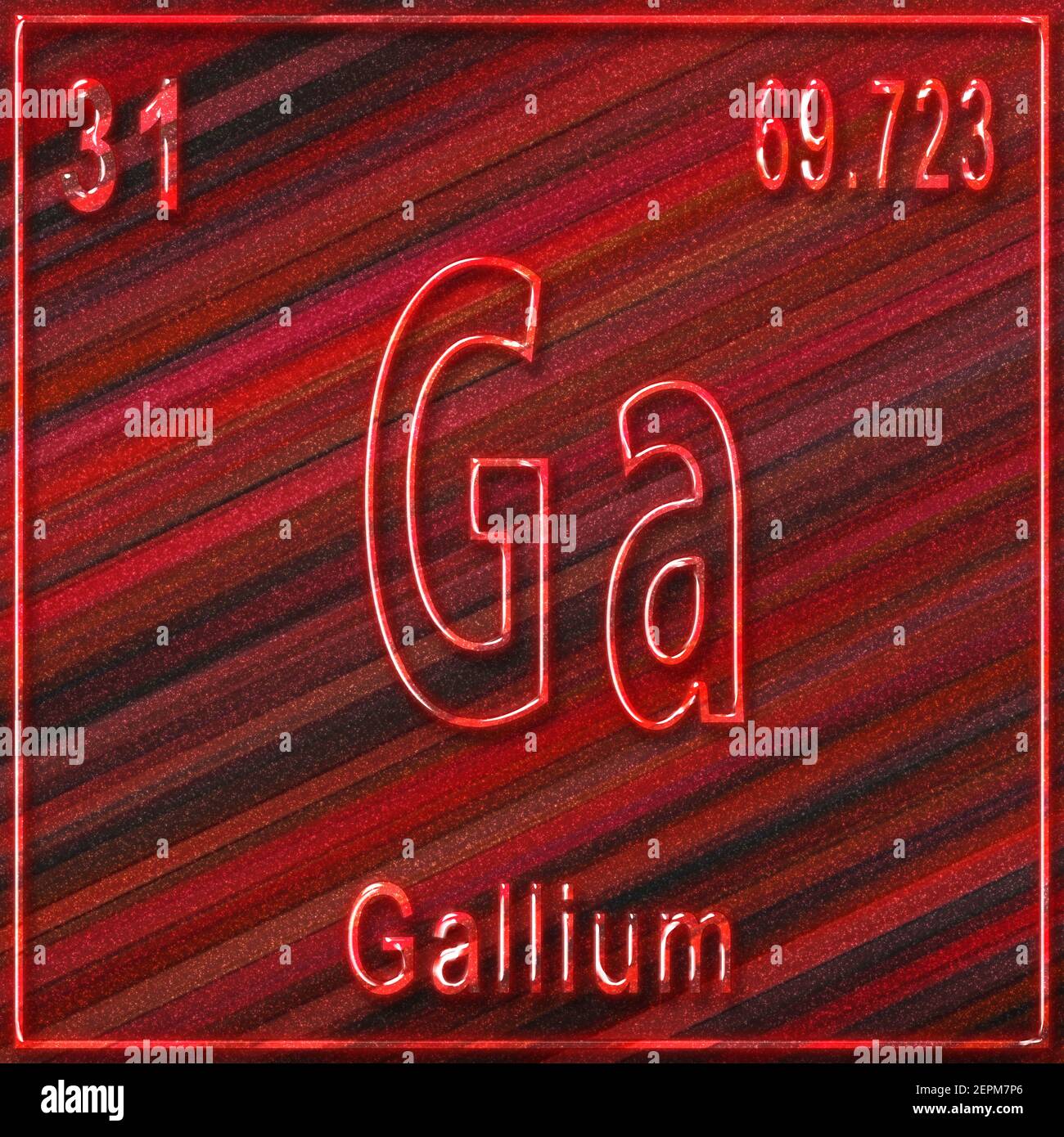 Gallium chemical element, Sign with atomic number and atomic weight
