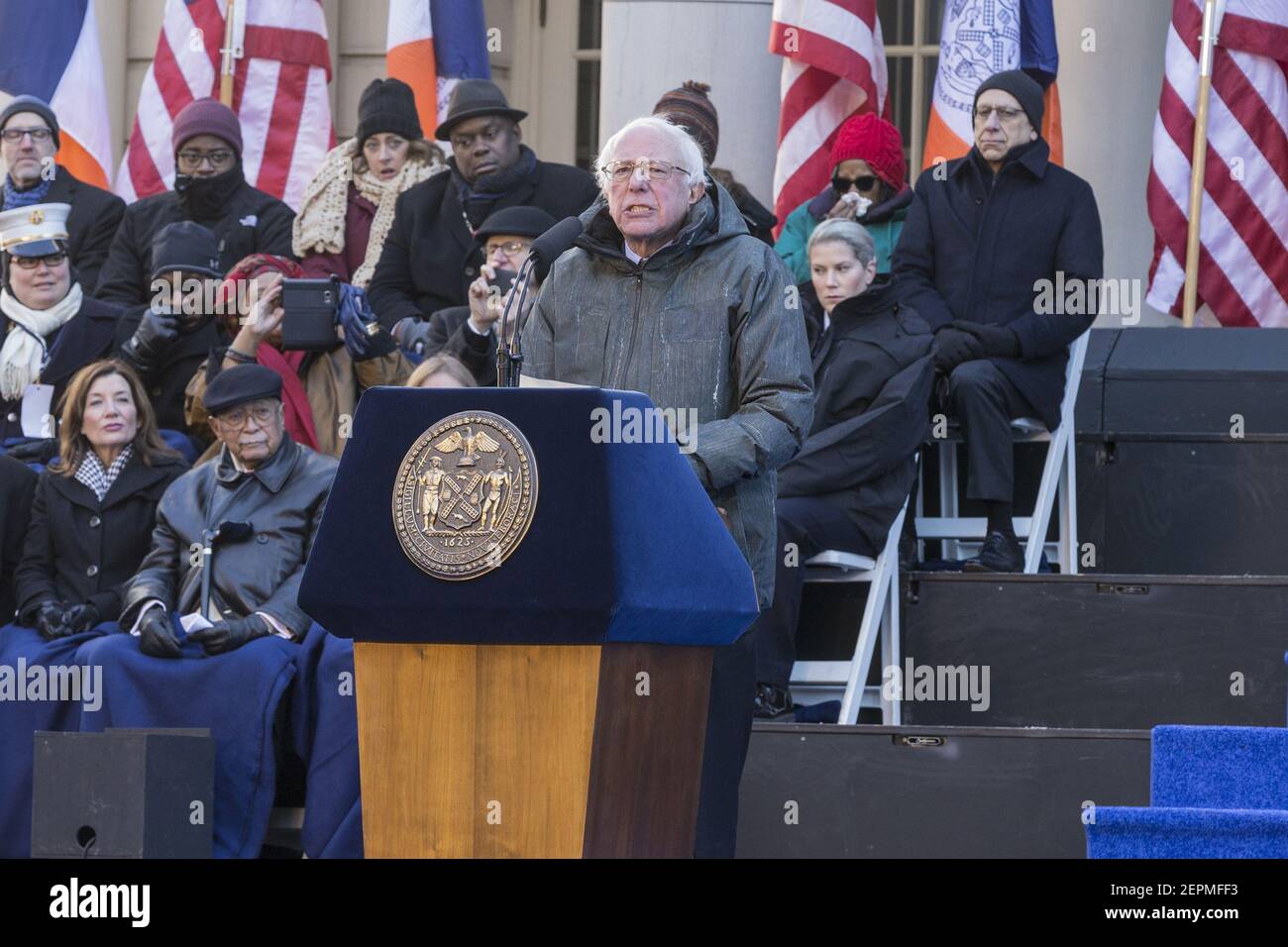 US Senator Bernie Sanders speaks during mayor, comptroller, public ...