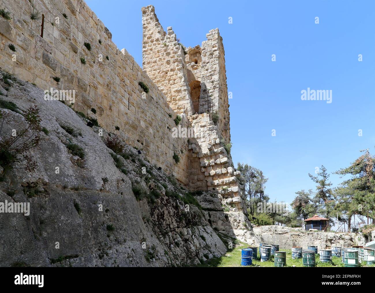 The ayyubid castle of Ajloun in northern Jordan, built in the 12th century, Middle East Stock Photo