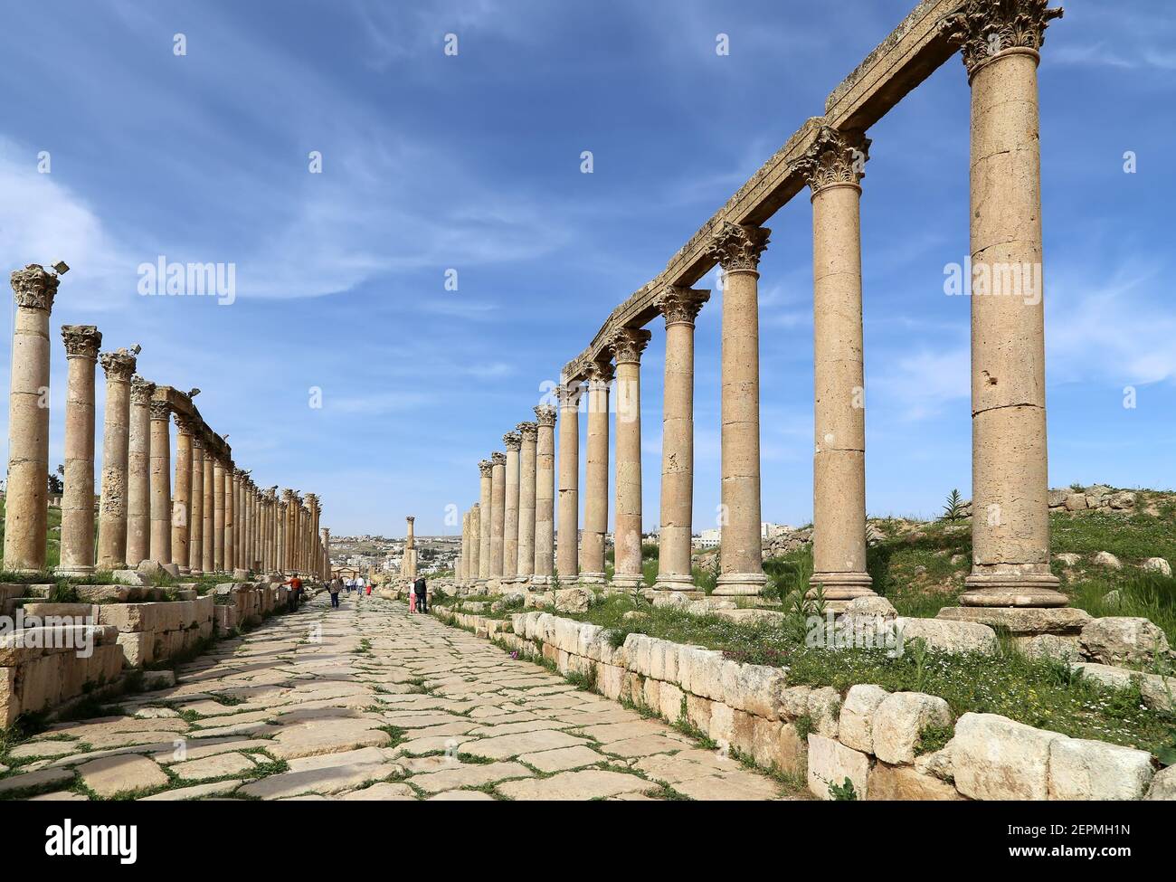 Roman ruins in the Jordanian city of Jerash (Gerasa of Antiquity ...