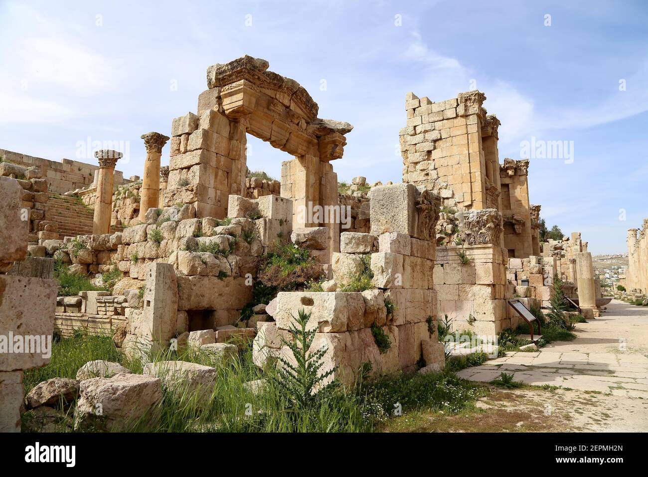 Roman ruins in the Jordanian city of Jerash (Gerasa of Antiquity ...