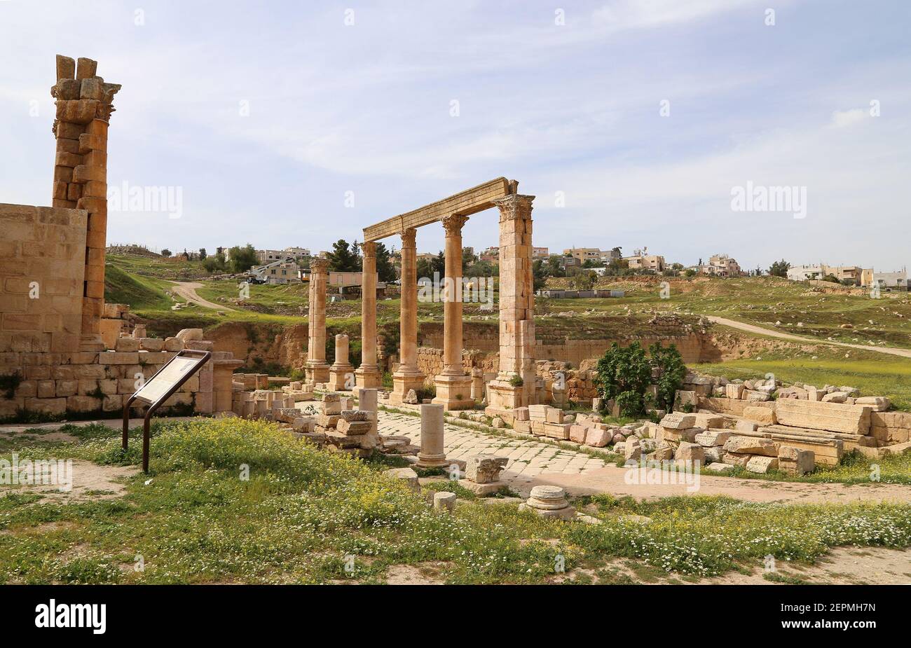 Roman ruins in the Jordanian city of Jerash (Gerasa of Antiquity ...