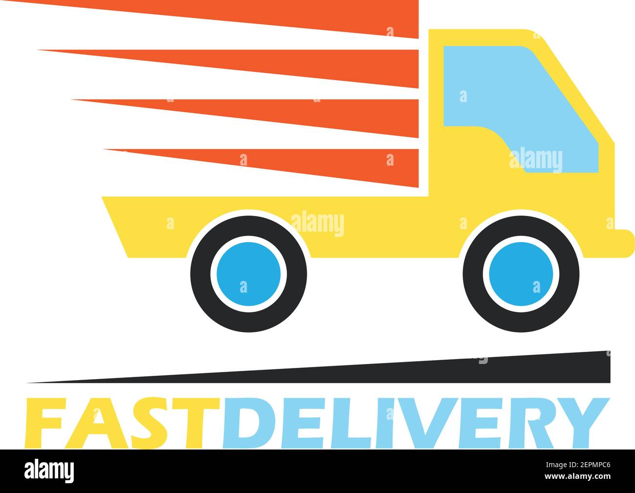 delivery concept (free, fast, food delivery) vector illustration Stock
