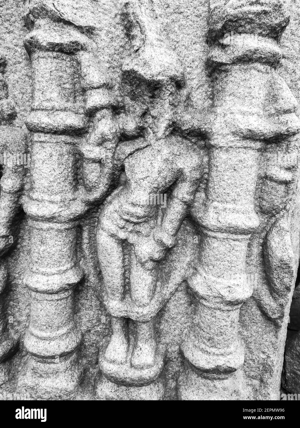 Beautiful interior of the Temple of Bamuni hill of Tezpur, India. vintage temples or indian temple stone. Old indian temple or old Assam temple. Stock Photo