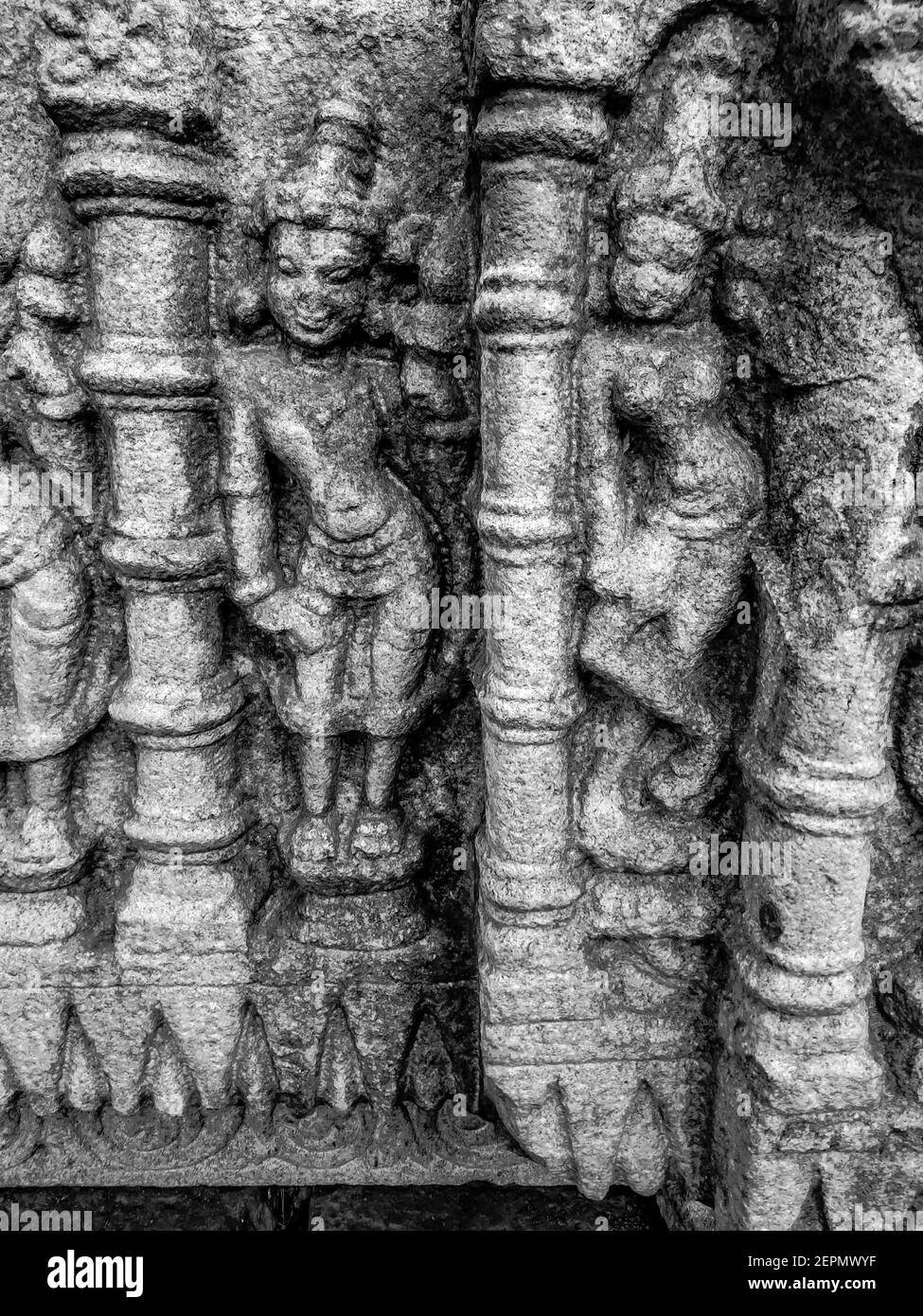 Beautiful interior of the Temple of Bamuni hill of Tezpur, India. vintage temples or indian temple stone. Old indian temple or old Assam temple. Stock Photo