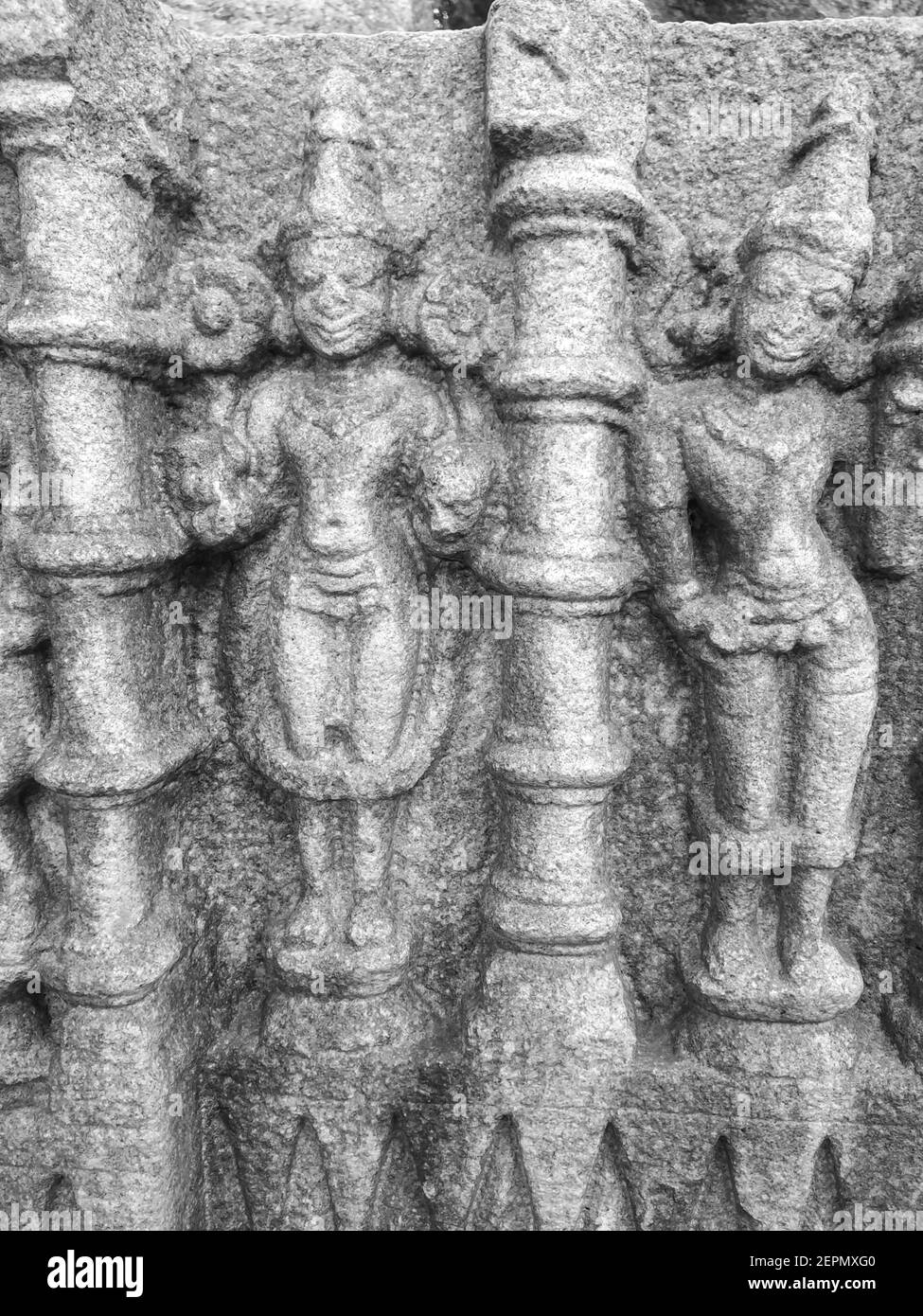 Beautiful interior of the Temple of Bamuni hill of Tezpur, India. vintage temples or indian temple stone. Old indian temple or old Assam temple. Stock Photo