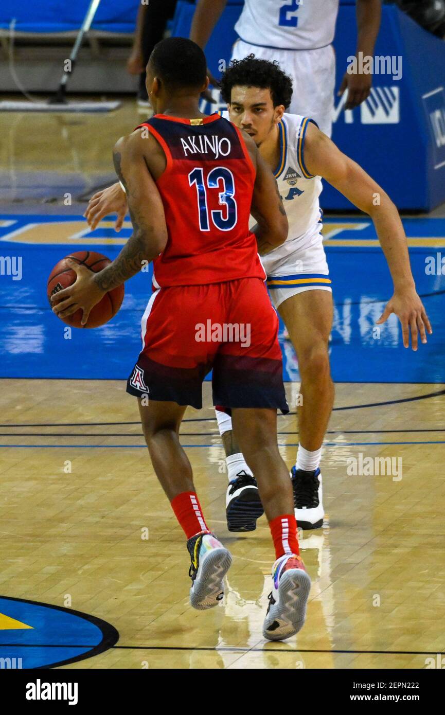 Los Angeles, United States. 18th Feb, 2021. Arizona Wildcats guard James  Akinjo (13) during an NCAA basketball game against the UCLA Bruins,  Thursday, Feb 18, 2021 in Los Angeles. UCLA defeated Arizona