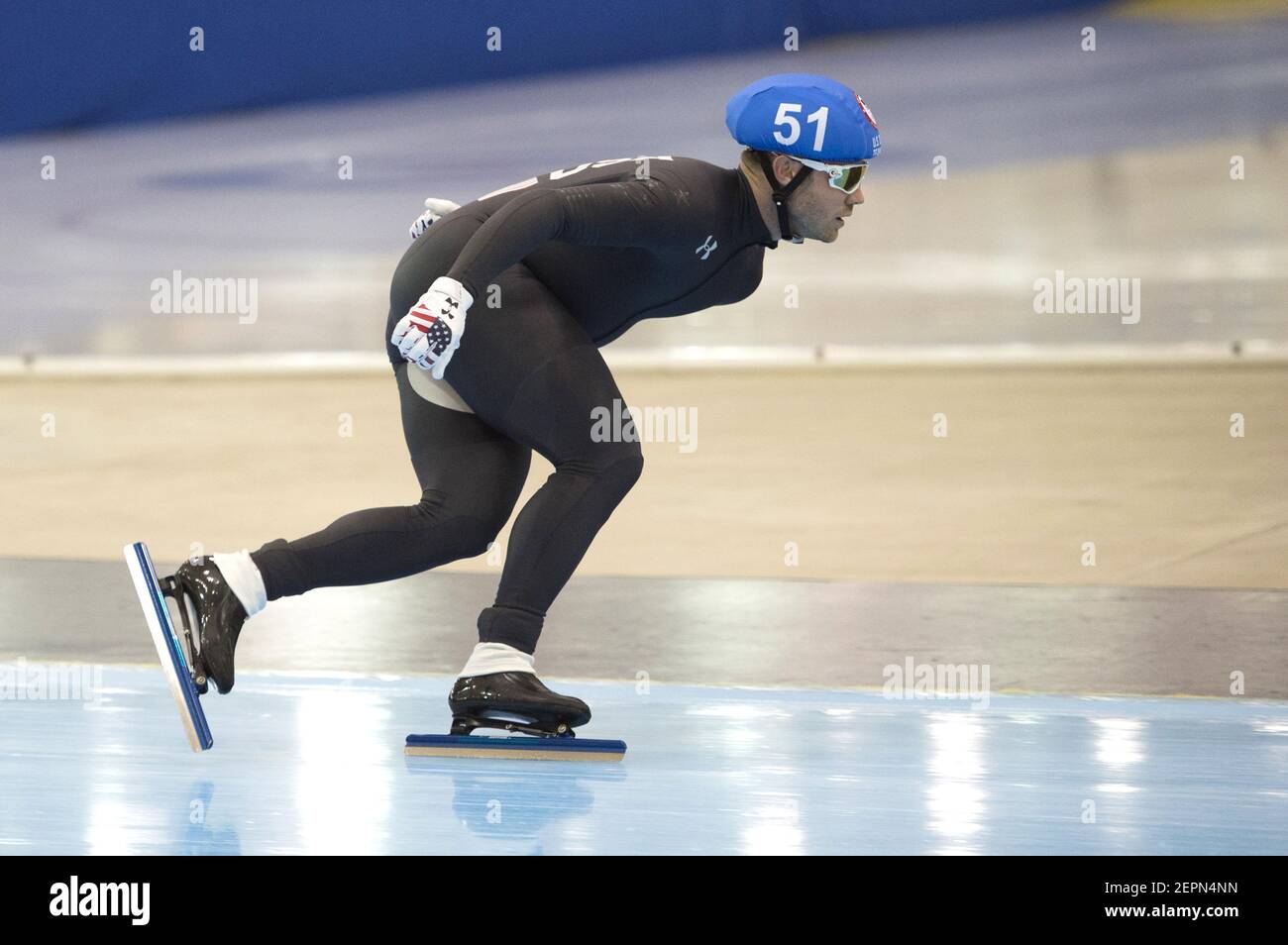 World Champion Joey Mantia leads the mass start event, Long Track