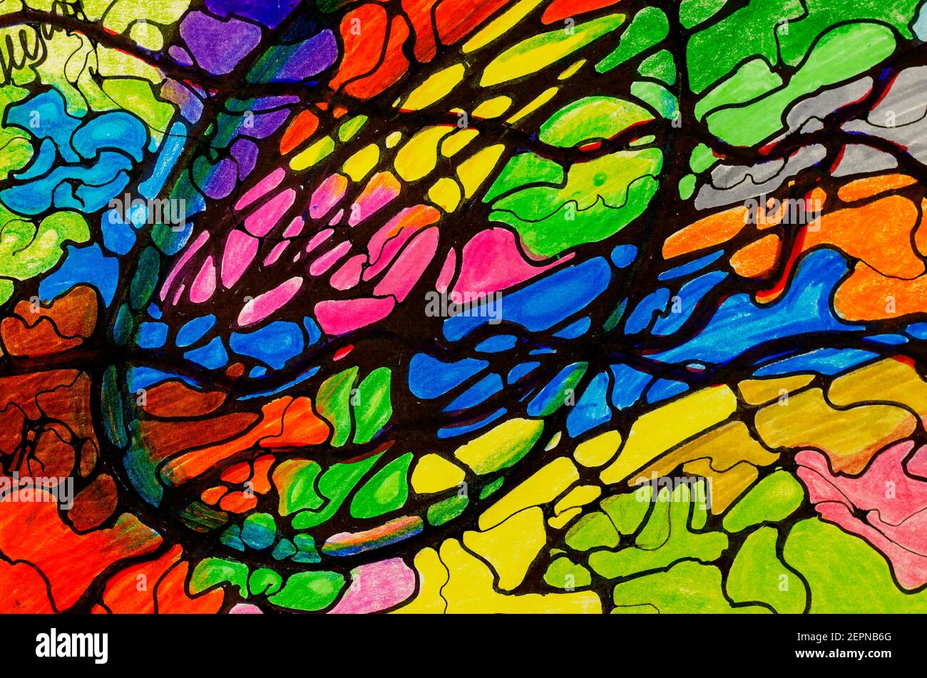 Mental health, modern methods of treatment. Art therapy. Neurographic drawing. Abstract multi