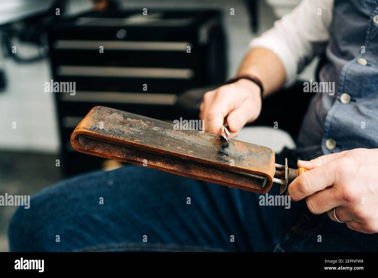 Leather strop hi-res stock photography and images - Alamy