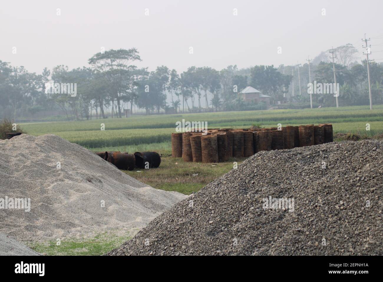 Construction working accessories sand photo capture at Dhaka