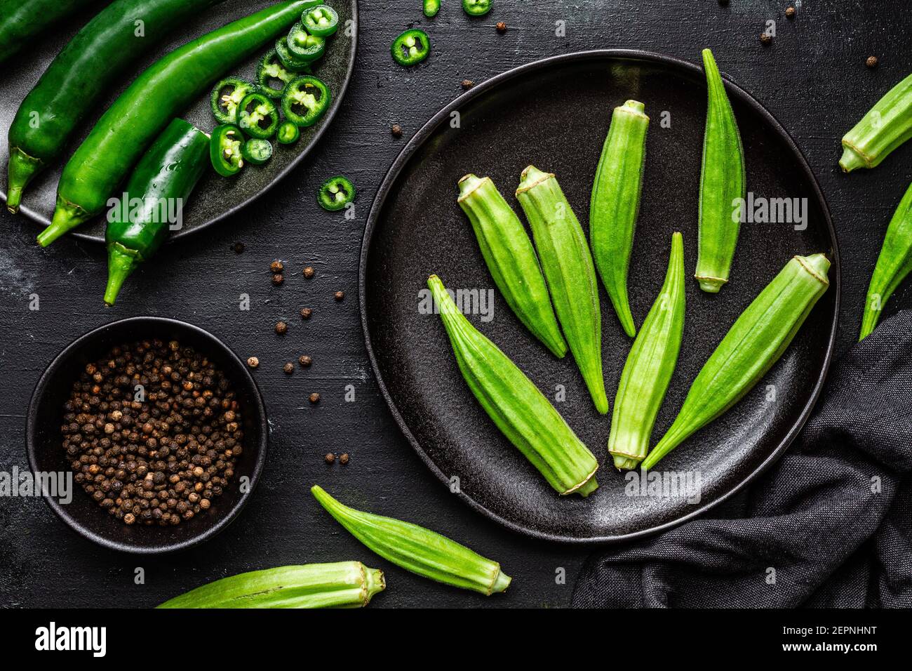 How to prepare fresh okra hires stock photography and images Alamy