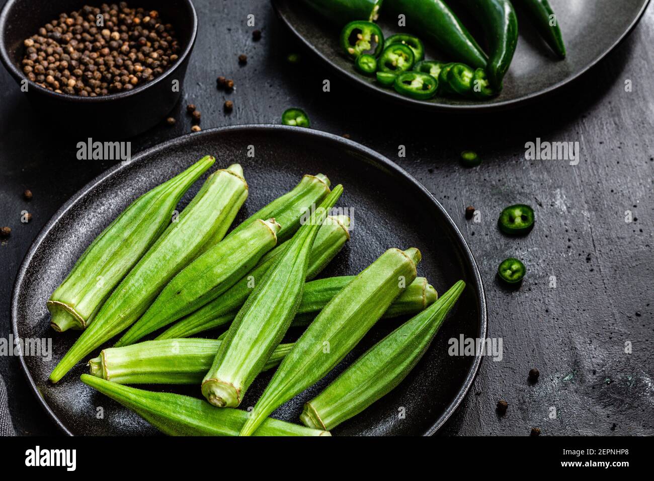 How to prepare fresh okra hires stock photography and images Alamy