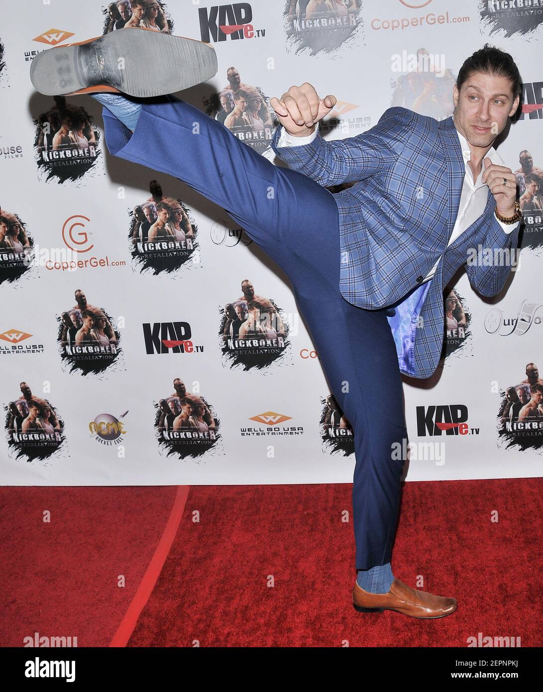 Alain Moussi Arrives At The Kickboxer Retaliation Premiere Held At alain-moussi-arrives-at-the-kickboxer-retaliation-premiere-held-at