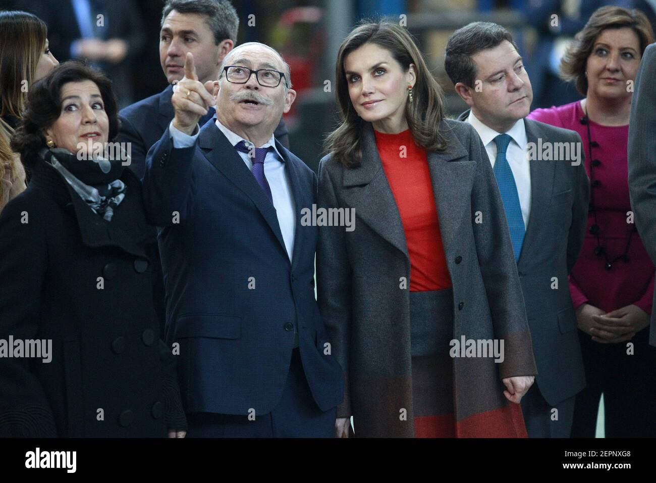 Queen Letizia of Spain with the founder of the company Fructuoso Lopez  during the visit to the facilities of the Spanish sportswear company JOMA  Sports. January 19, 2018. (Photo by Acero/Alter Photos/Sipa
