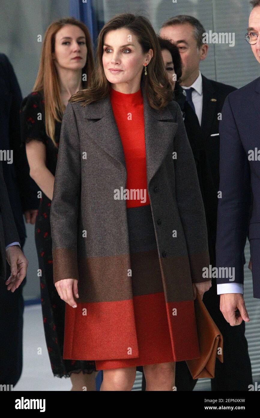 Queen Letizia of Spain during the visit to the facilities of the Spanish sportswear company JOMA Sports. January 19, 2018. (Photo by Acero/Alter Photos/Sipa USA) Stock Photo