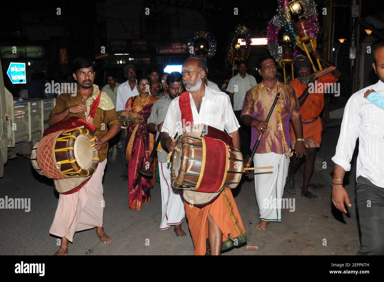 Traditional music instruments played on the streets during a procession of Wedding event in