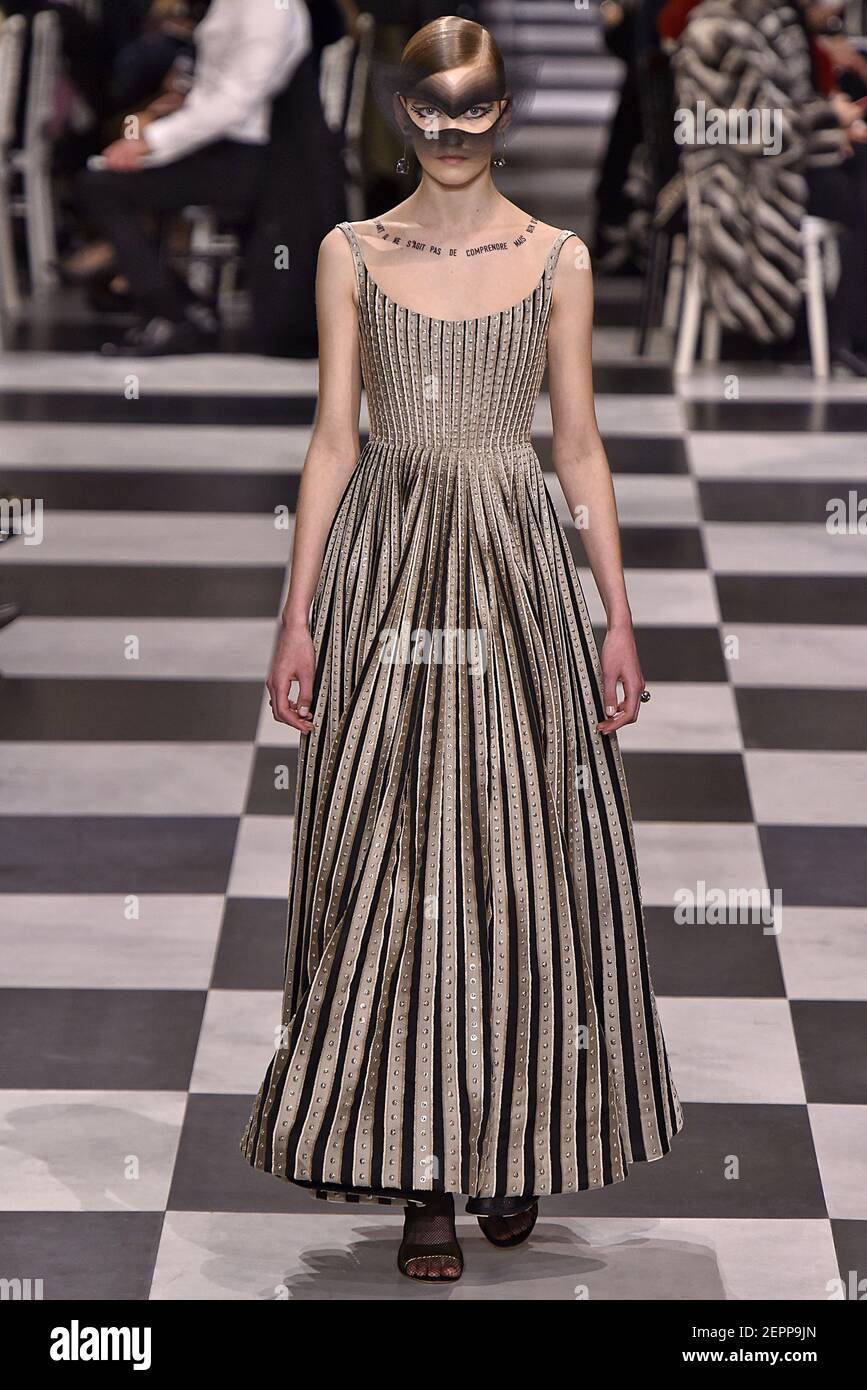 Model walks on the runway during the Louis Vuitton Fashion Show during  Paris Fashion Week Spring Summer 2019 held in Paris, France on October 2,  2018. (Photo by Jonas Gustavsson/Sipa USA Stock