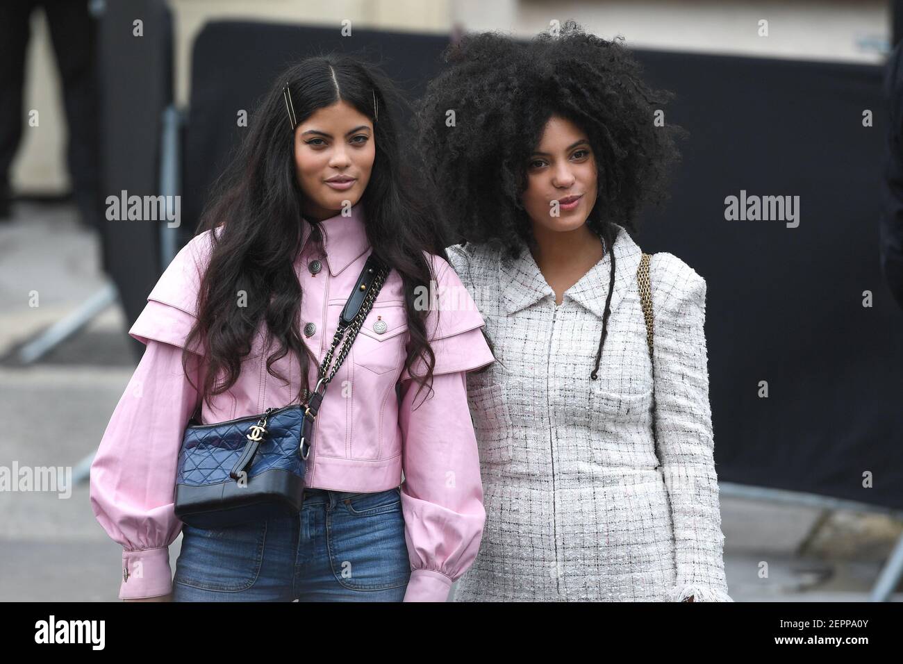 Naomi Diaz and Lisa-Kainde Diaz - Chanel Haute Couture Spring Summer 2018  show as part of Paris Fashion Week in Paris, France, on January 23, 2018.  (Photo by Lionel Urman/Sipa USA Stock