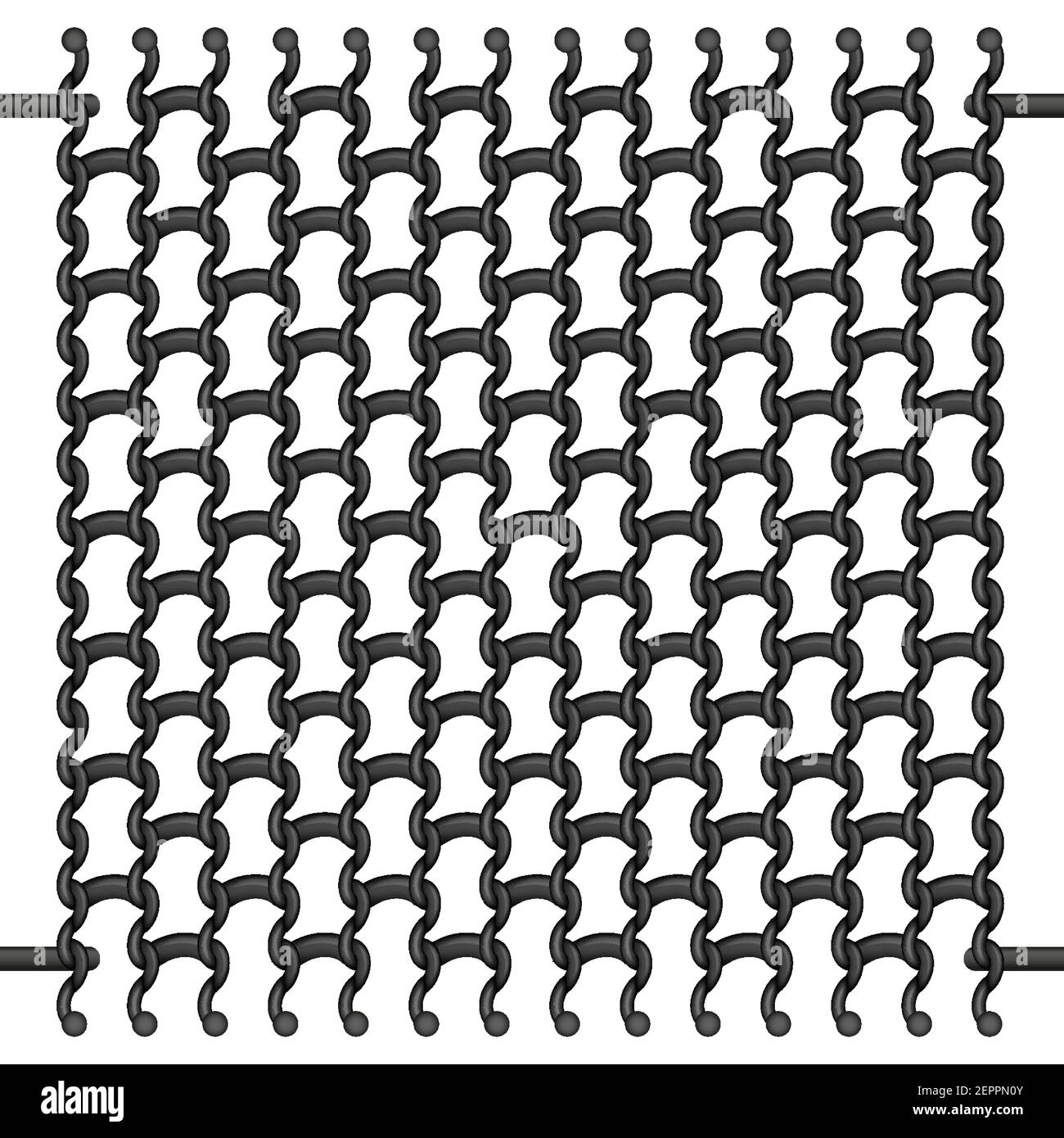 Wrought iron fence. Fence section. 3D vector illustration isolated on